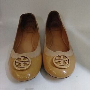 Tory Burch Yellow and Beige Flats